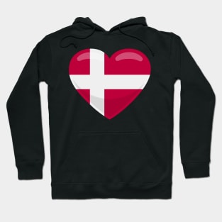 Denmark Flag Heart Hoodie